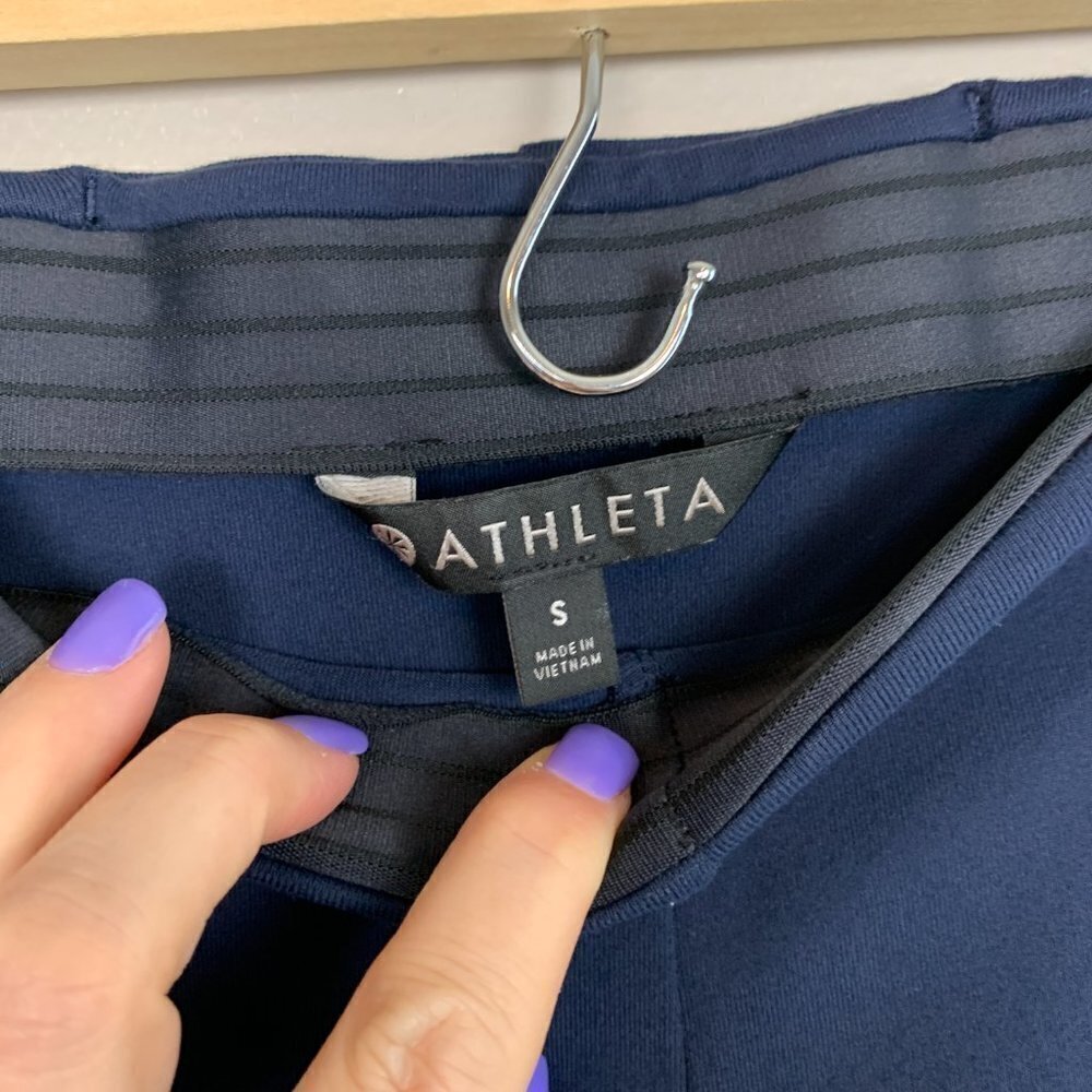 Athleta Navy Blue Bootcut Elastic Waist Pant Size Small - Picture 3 of 7